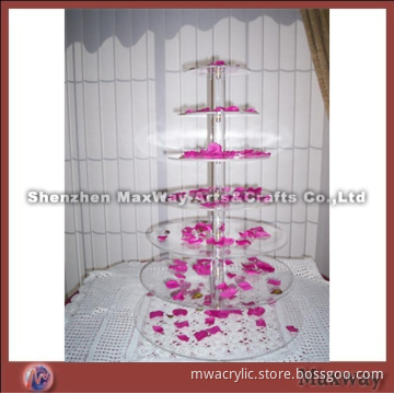 Clear Round Promotional 7-tiered Acrylic Tower Cupcake Stand Rack